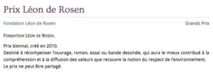 Prix Leon de Rosen_Academie francaise